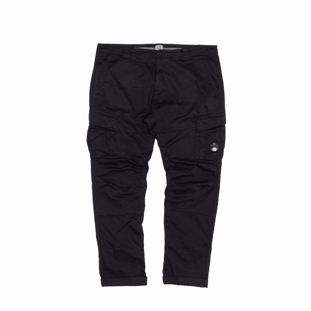 375$ C.P. Company Stretch Sateen Ergonomic Lens Cargo Pants Black Size 54 XL